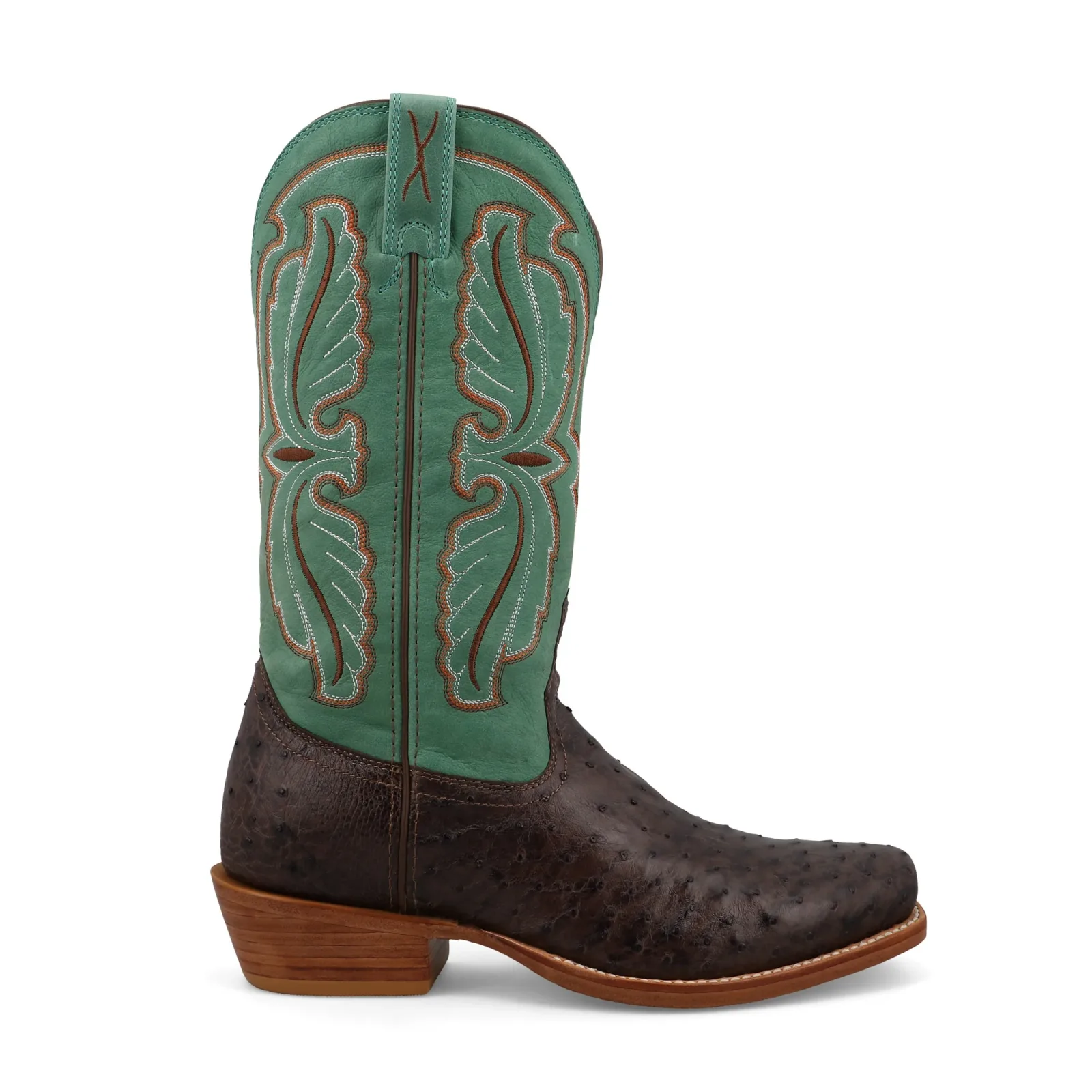 Twisted X Mens Reserve Tobacco Full Quill Ostrich Vamp 13in Jade Top - Image 2