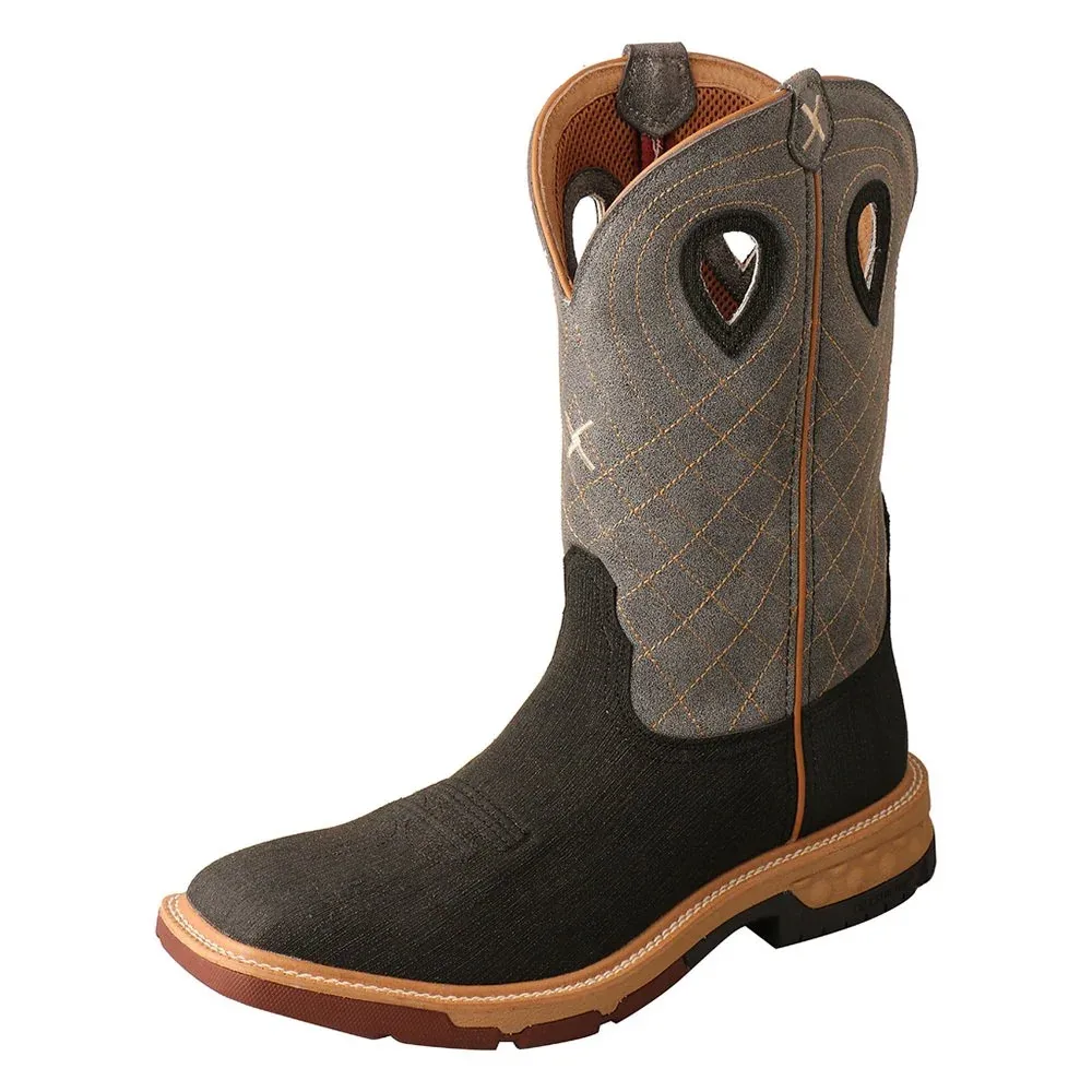Twisted X Men's Rubberized Brown 12in. Grey CellStretch Soft Toe Work Boots
