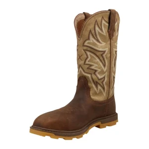 Twisted X Womens Ultralite 11In Bison Brown Top Nano Square Toe Work Boot