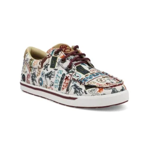 Twisted X Youth Hooey Loper Toasted Almond and Multi Color Print Casual Shoe