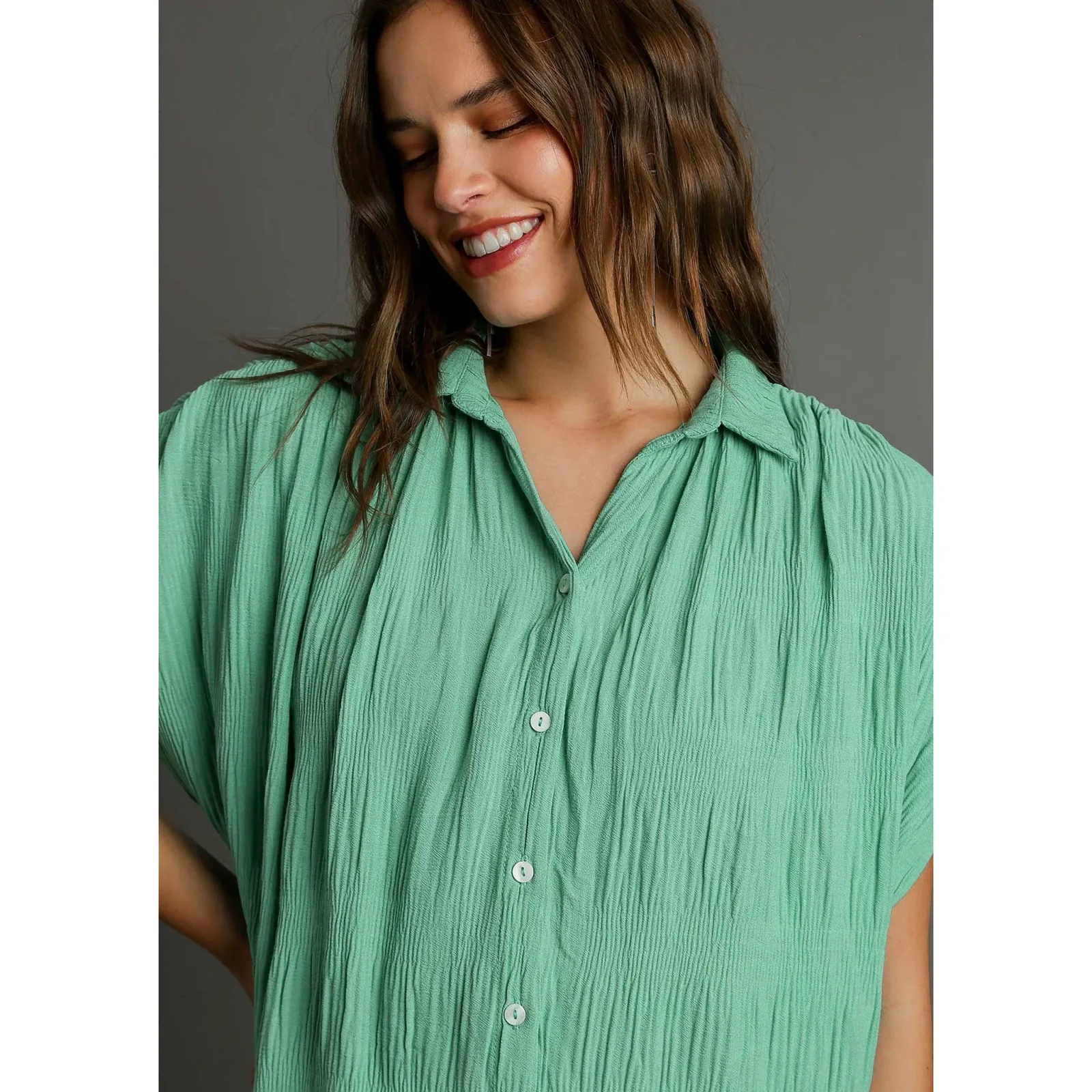 Umgee Usa Inc. Women's Emerald Button Top - Image 2