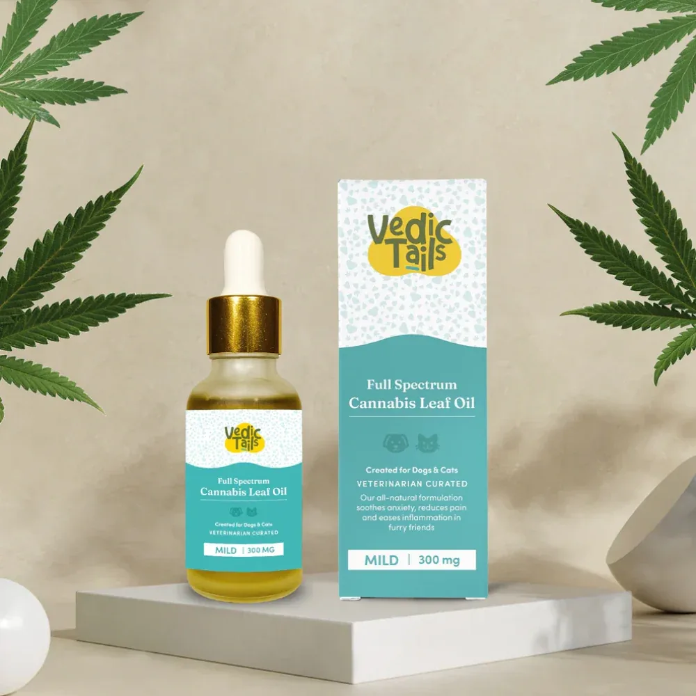 Vedic Tails Mild Cannabis Leaf Oil for Dogs and Cats