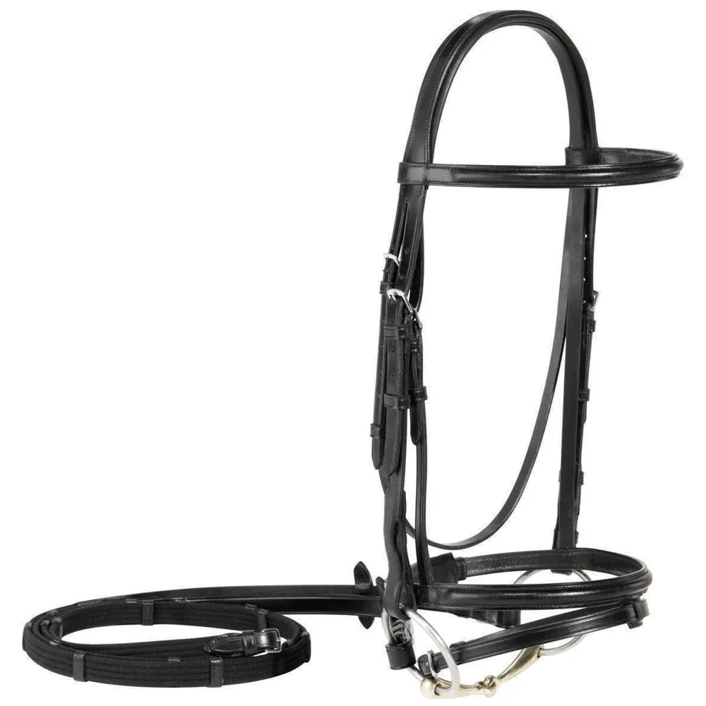 Vespucci Plain Raised Dressage Bridle with Flash