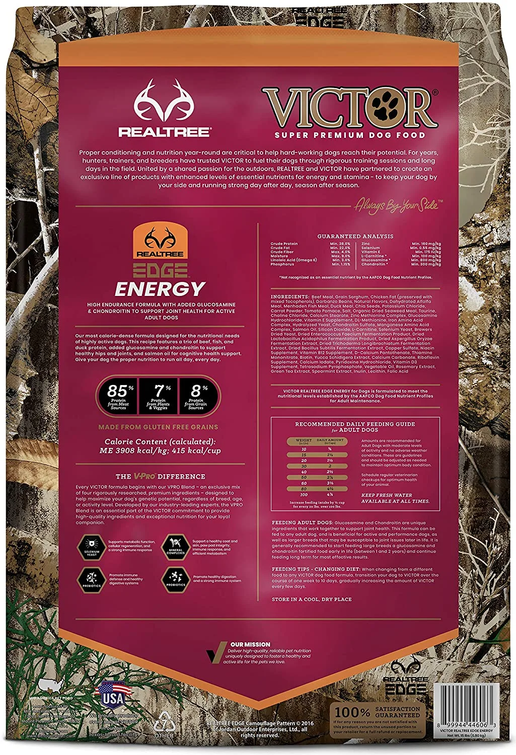 Victor Realtree Edge Energy Dry Dog Food - 15 lb Bag - Image 2