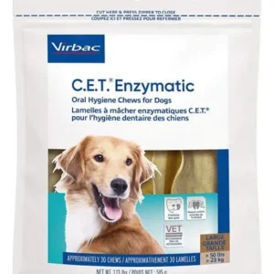 Virbac C.E.T. Enzymatic Oral Hygiene Chews for Dogs (30 Count) - Large