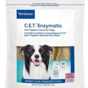 Virbac CET Enzymatic Oral-Hygiene Dental Dog Chews - 30 Count - Small