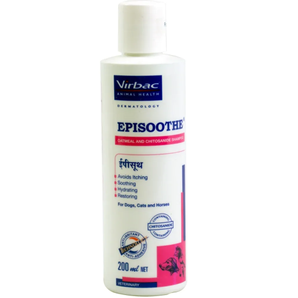 Virbac Episoothe Oatmeal Shampoo 200ml and Clinar M Anti-Tick & Flea Shampoo 200ml for Dogs Combo - Image 2