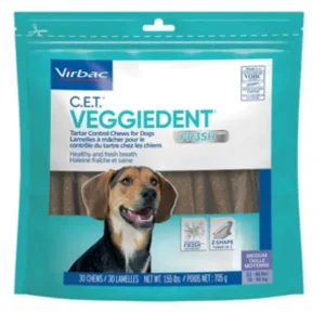 Virbac Veggiedent Fresh Technology Dental Dog Chews - 30 Count - Medium