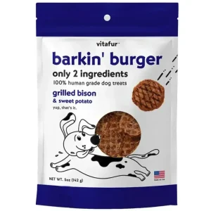 Vitafur Barkin' Burger Grilled Bison & Sweet Potato Dehydrated Dog Treats 5 oz