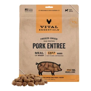 Vital Essentials Dog Freeze-Dried Raw Grain-Free Pork Entree & Mixer Soft Nibs 14 oz