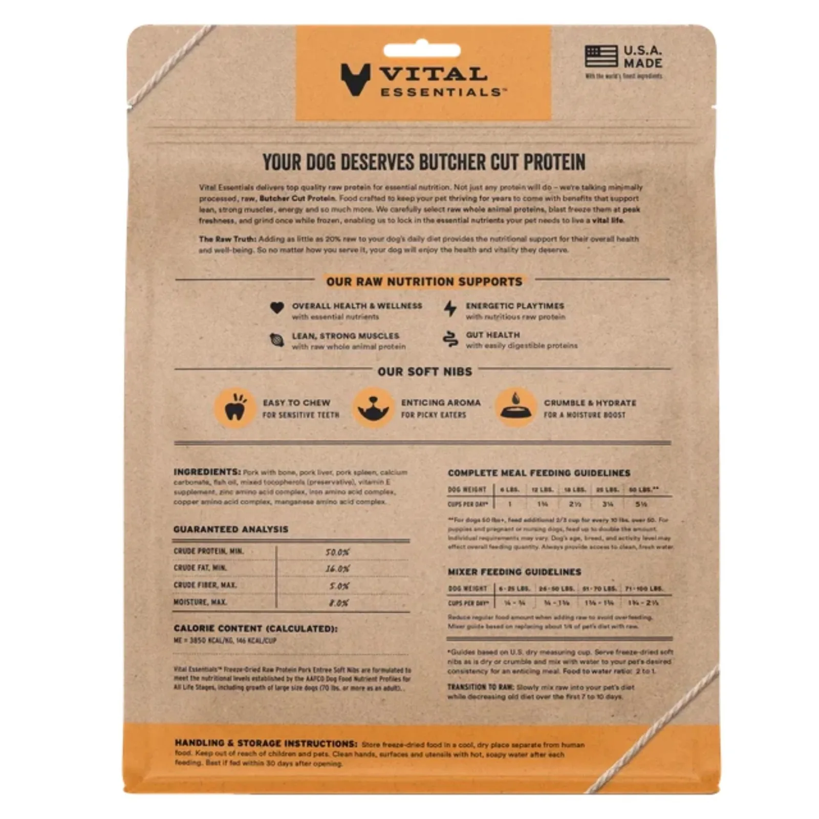 Vital Essentials Dog Freeze-Dried Raw Grain-Free Pork Entree & Mixer Soft Nibs 14 oz - Image 2