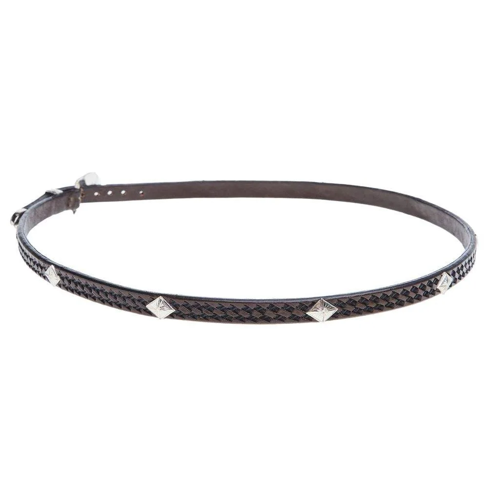 Vogt Silversmiths Hatband Chocolate Basket with Sterling Silver Diamond Conchos - Image 2