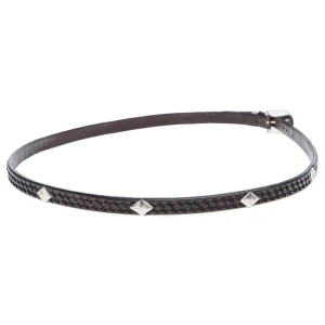 Vogt Silversmiths Hatband Chocolate Basket with Sterling Silver Diamond Conchos