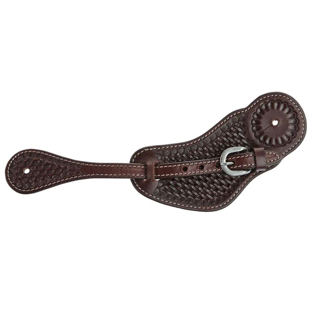 WD Tack Heavy Oiled Basketweave Tooled Mens Spur Straps