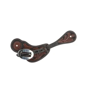 WD Tack Heavy Oiled Floral Tooled Ladies Spur Straps