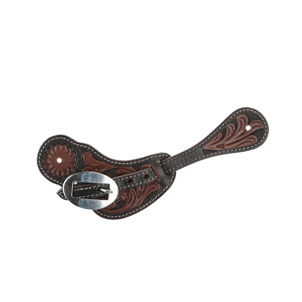 WD Tack Heavy Oiled Floral Tooled Ladies Spur Straps