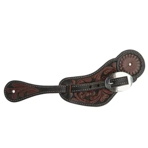 WD Tack Heavy Oiled Floral Tooled Mens Spur Straps