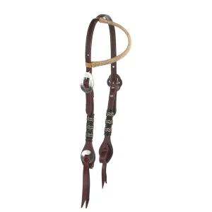 WD Tack Natural Black Rawhide Braided Double Buckle Latigo Leather Single Ear