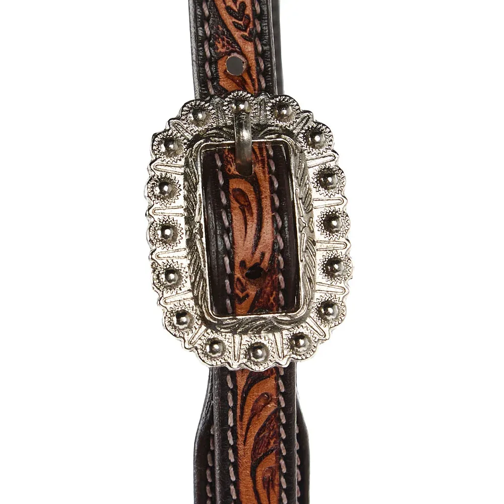 Wd Tack Two Tone Scroll Tooling Slit Ear Headstall - Image 2