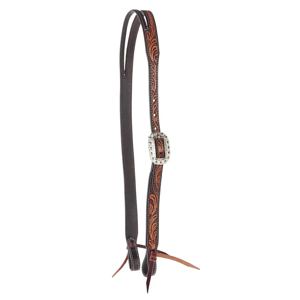 Wd Tack Two Tone Scroll Tooling Slit Ear Headstall