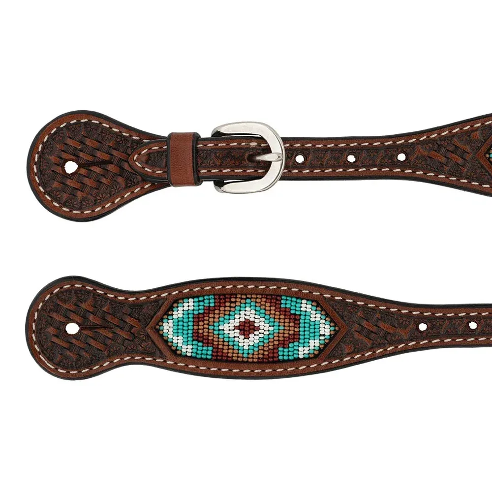 Weaver Leather Beaded Basket Stamp Mens Spur Straps - Image 2