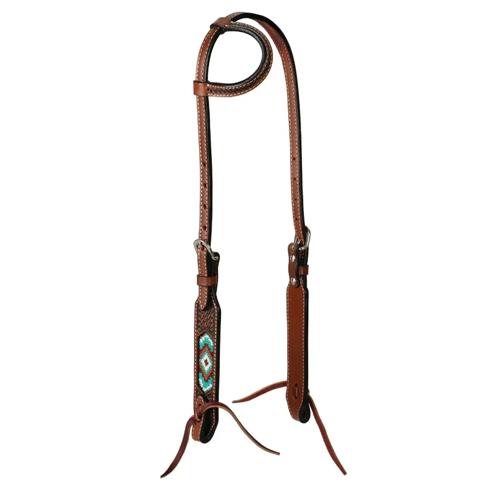 Weaver Leather Beaded Basket Stamp Single Ear Headstall