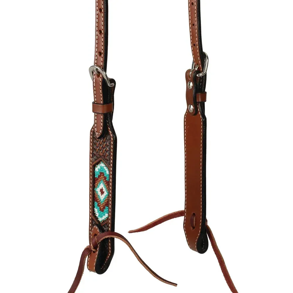 Weaver Leather Beaded Basket Stamp Single Ear Headstall - Image 2
