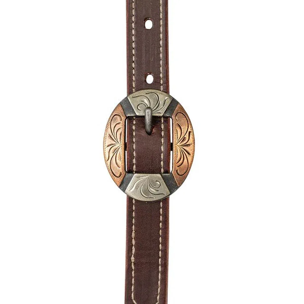 Weaver Leather Latigo Western Browband Headstall with Engraved Cart Buckles - Image 2