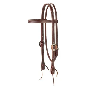 Weaver Leather Latigo Western Browband Headstall with Engraved Cart Buckles