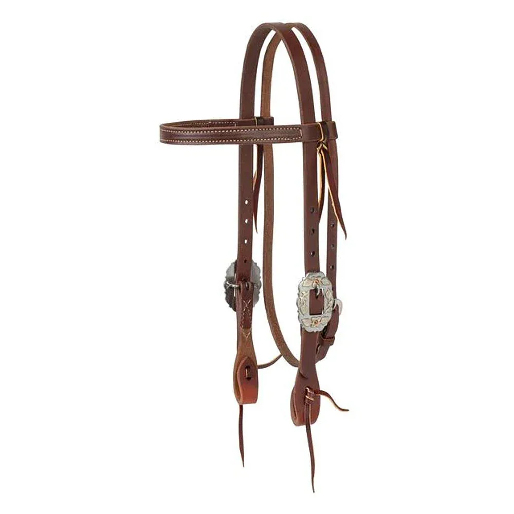 Weaver Leather Tack Browband Headstall with Floral Cart Buckles