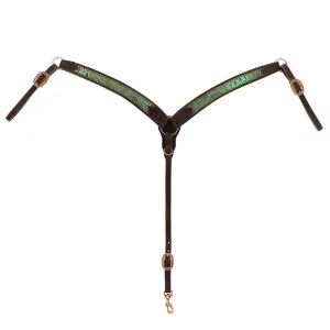 Weaver Leather Turquoise Croc Breast Collar