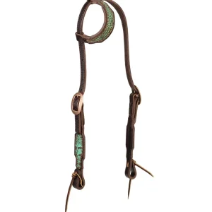 Weaver Leather Turquoise Croc Single Ear Headstall
