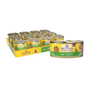 Wellness Complete Health Grain-Free Wet Cat Food - Turkey Pate, 3 oz each, Case of 24