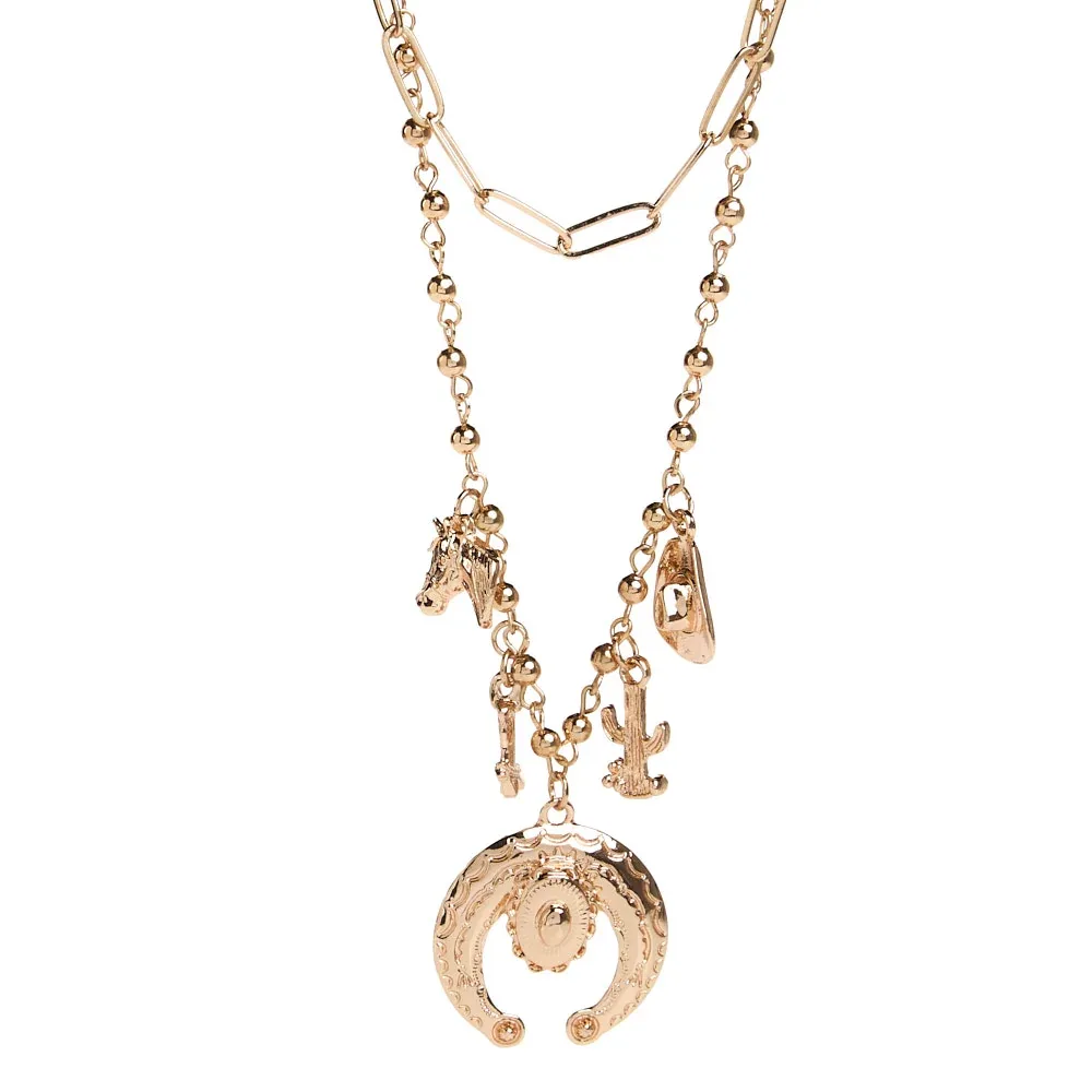 West And Company Gold Layered Charm Necklace - Image 2