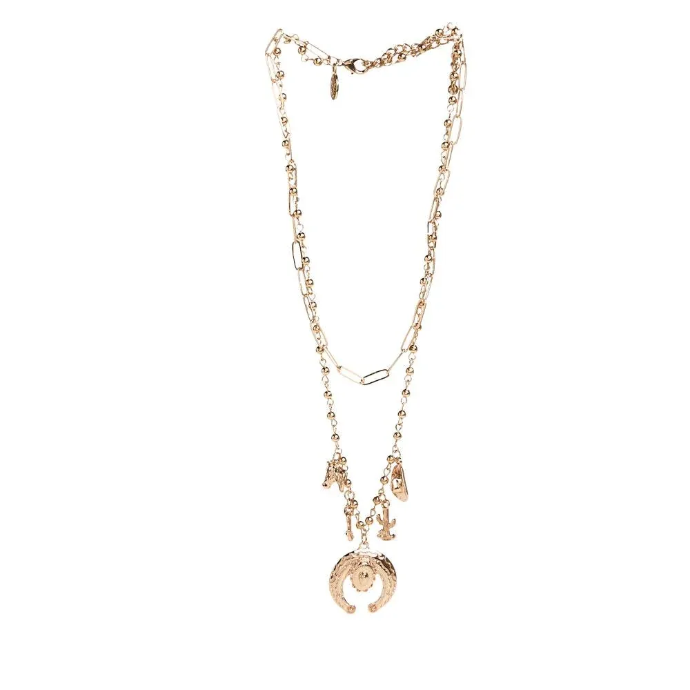 West And Company Gold Layered Charm Necklace