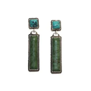 West And Company Green Bar Turquoise Post Earrings