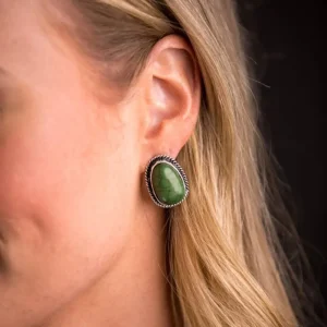 West And Company Green Post Earrings