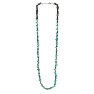 West And Company Melon Bead & Turquoise Chunk Necklace