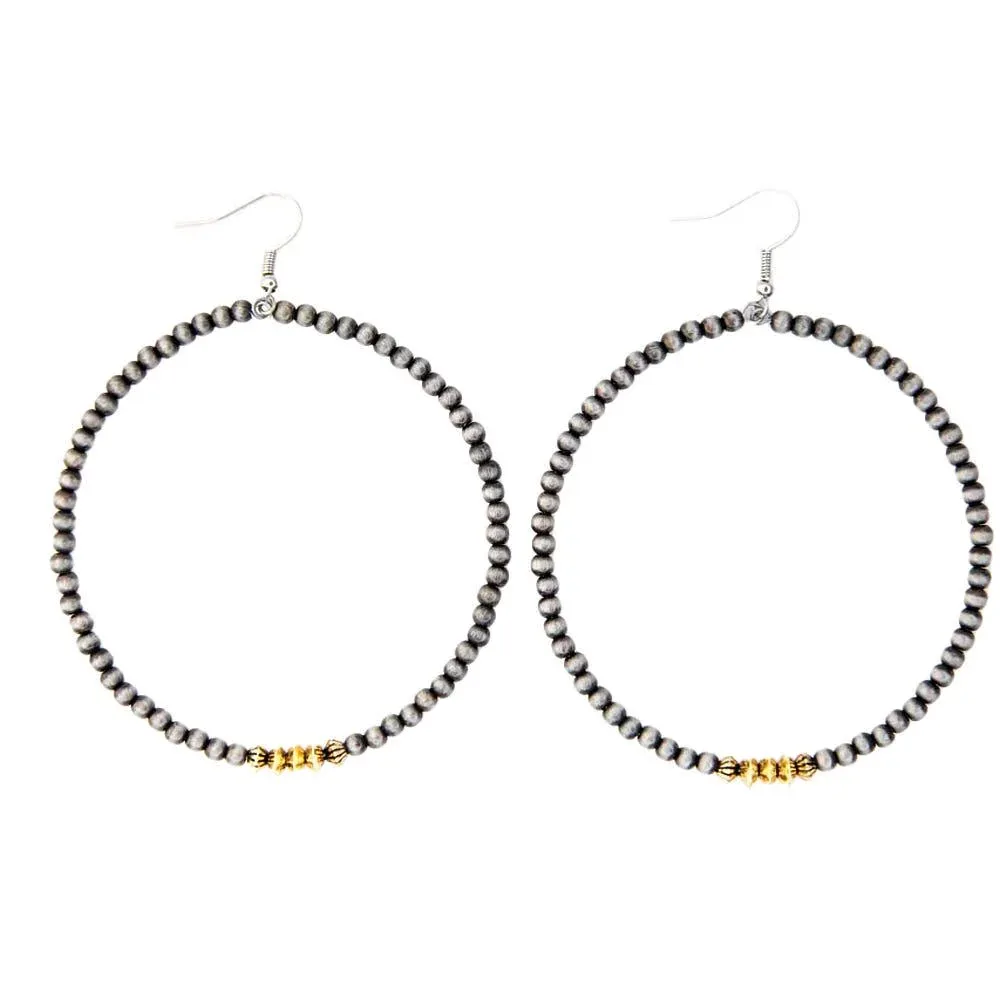 West And Company Navajo Pearl Dangle Hoop Earrings