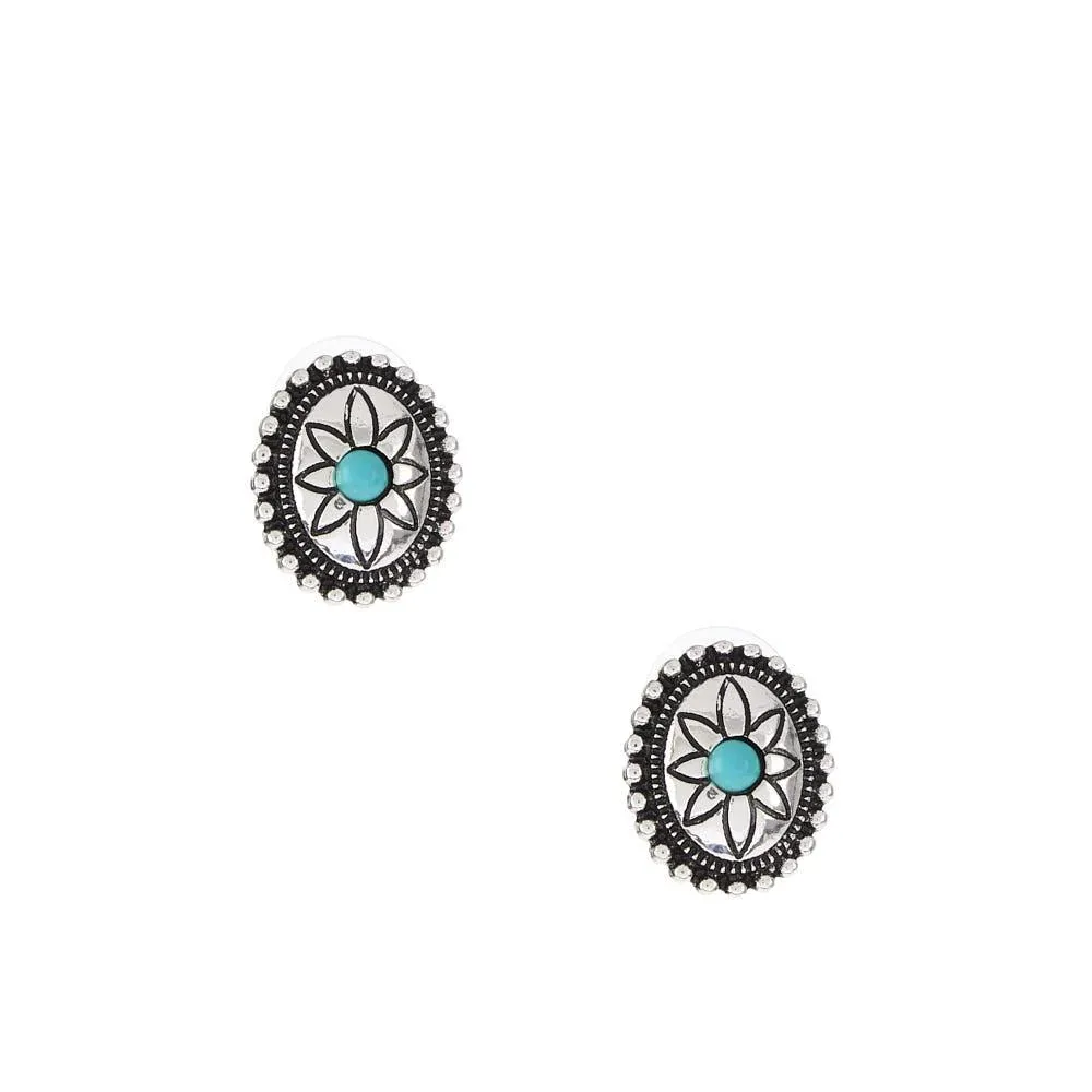 West And Company Oval Concho Post Earrings