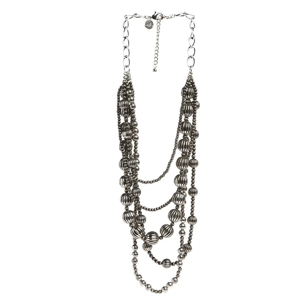 West And Company Silver Melon Layered Necklace