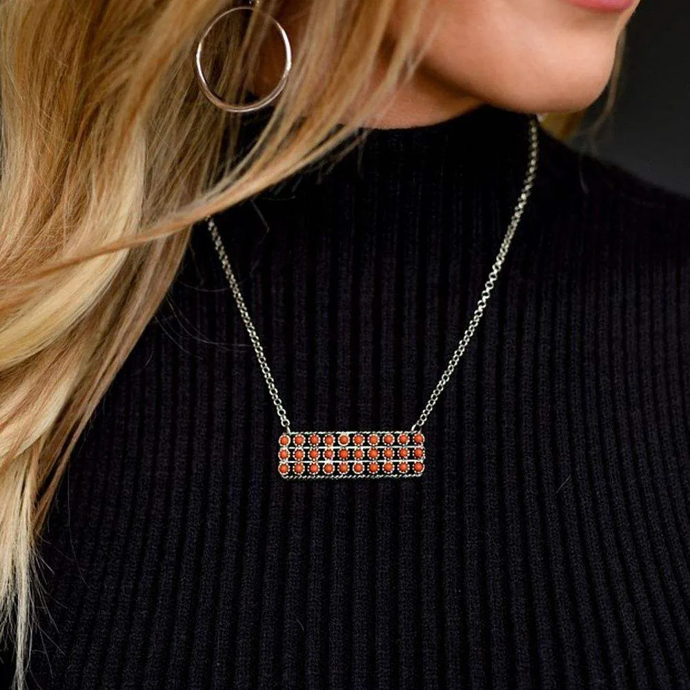 West And Company Snake Eye Red Bar Necklace - Image 2