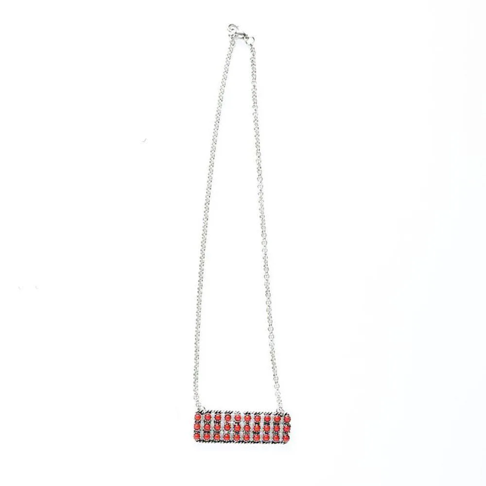 West And Company Snake Eye Red Bar Necklace