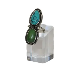 West And Company Turquoise And Green Adjustable Ring