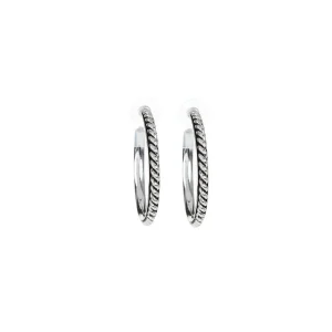 West And Company White Gold Hoop Twist Earrings