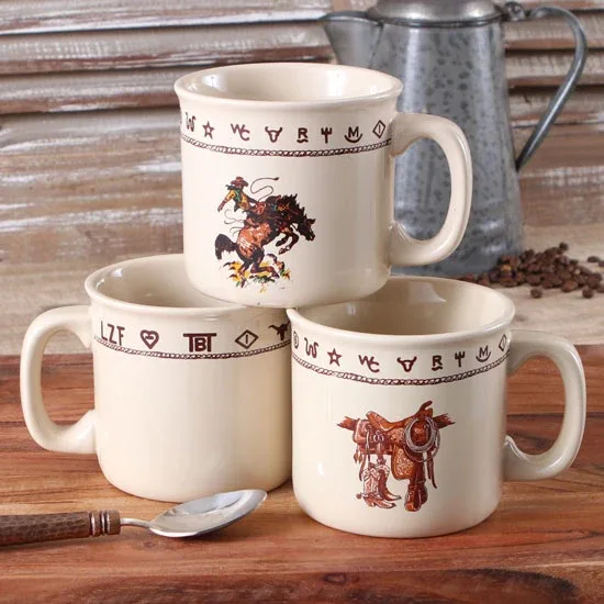 West Creation Ceramic Old 20 oz. Bronco Camp Mugs