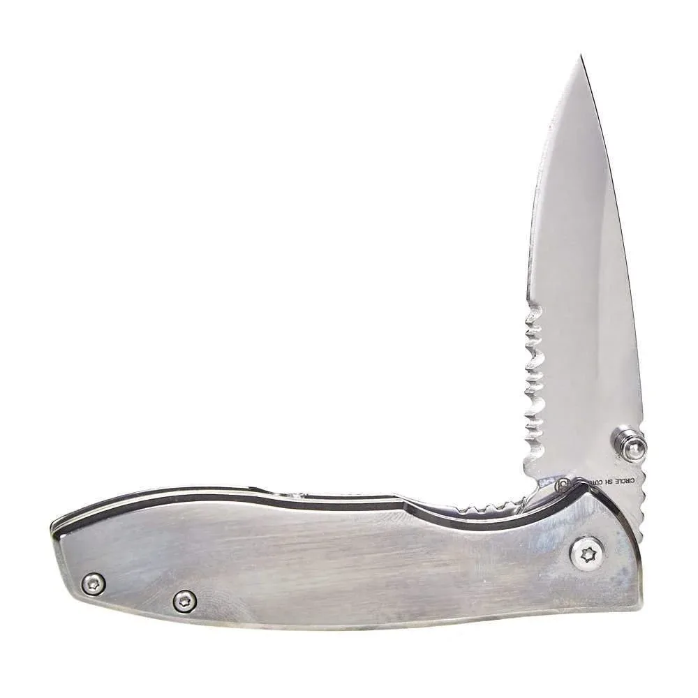 Western Fashion Circle SH Stainless Steel Roping Knife w/Clip CSH-573SS