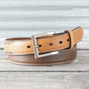 Western Fashion Twisted X Textured Leather Belt