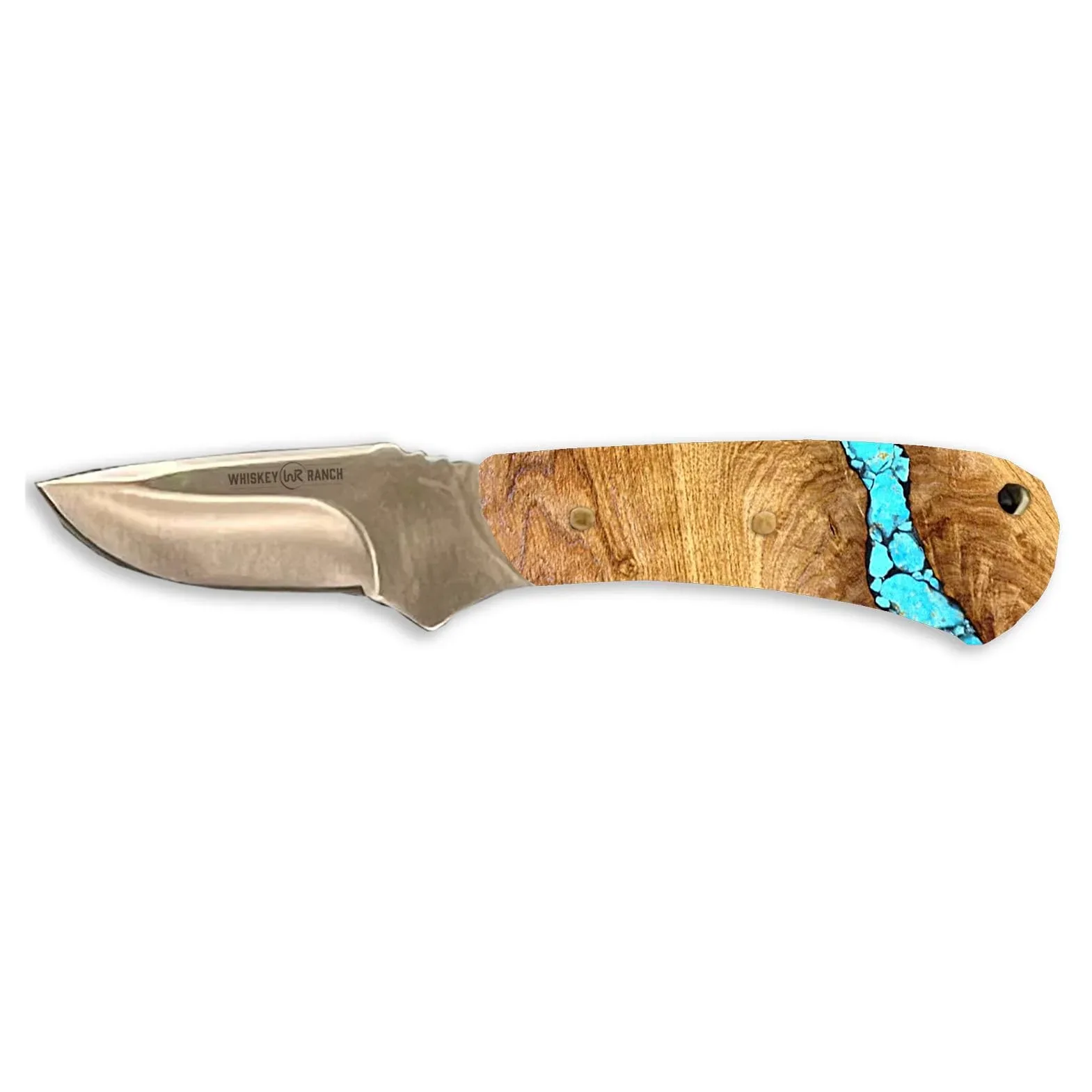 Whiskey Bent Knives Mini Skinner 440 Steel Fixed Blade Knife w/Leather Sheath