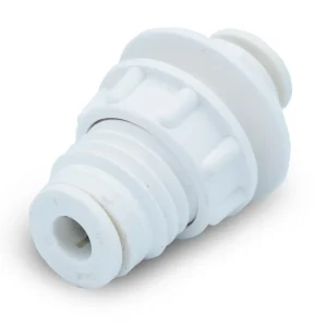 White 1/4" Tube Bulkhead Union - Mur-lok